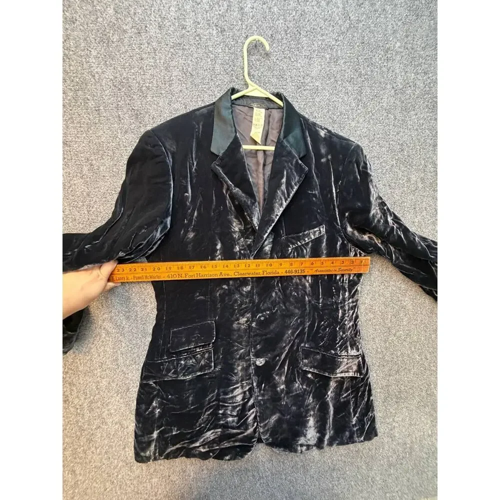 Vintage Gianni Versace Black Blazer Mens Size 52 L Distressed Italy JacketVelour